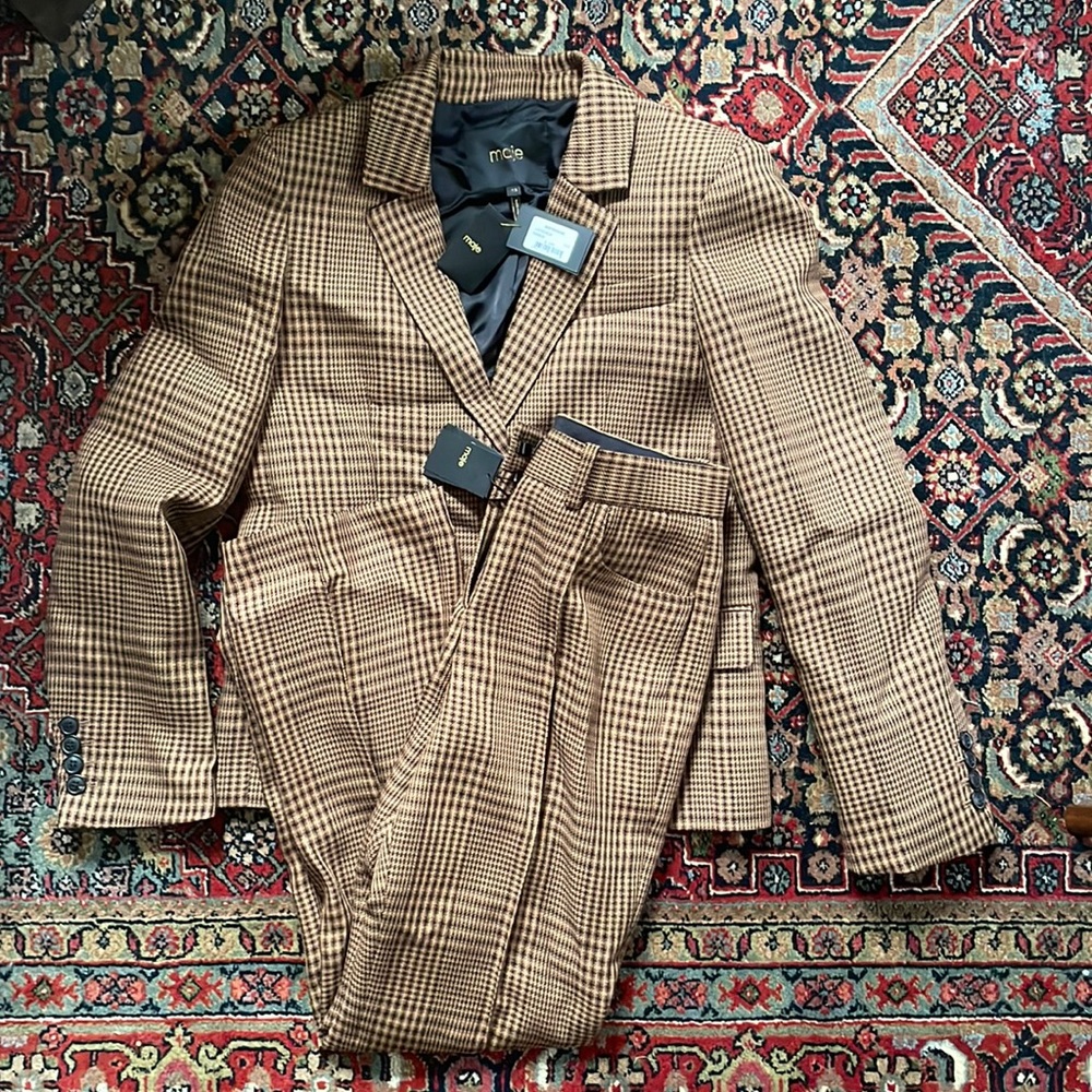 NWT Maje Vedela Plaid Blazer and Pant